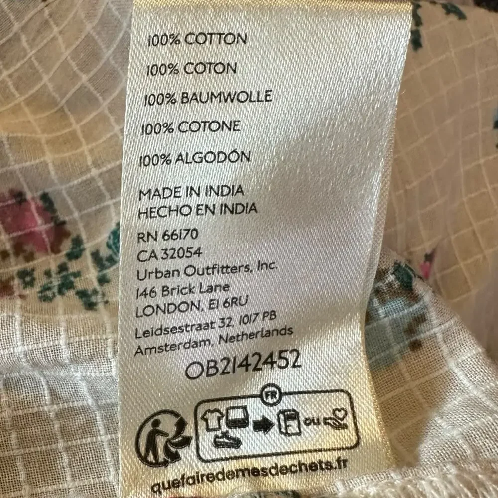 Free People Bohemian Prairie Sundown Mini Dress Tunic Top Ivory Combo Large - Picture 12 of 15